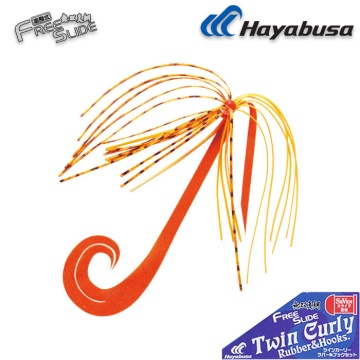 Резина Ty с крючками Hayabusa Free Slide TWIN Curly Rubber &amp; Hooks SE136