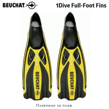 Beuchat 1Dive Full-Foot Fins | Yellow
