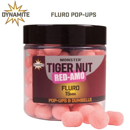Плуващи топчета Dynamite Baits Monster Tiger Nut - Red Amo Fluro Pop-Ups 15mm