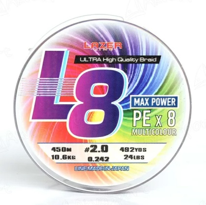 Lazer PE Braid L8 Multicolor 450m