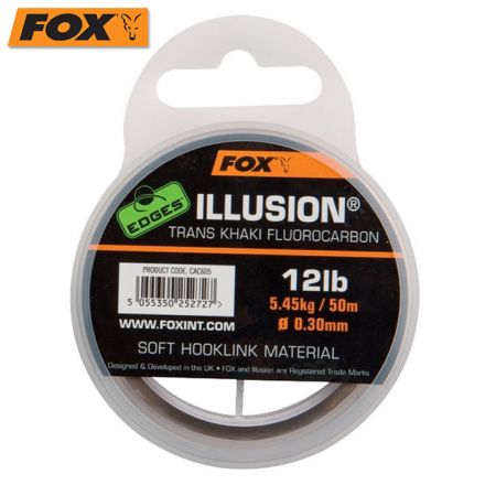 Флуорокарбон Fox Edges Illusion Soft Hooklink Trans Khaki 50 м