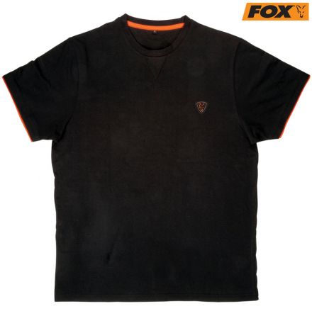 Черная оранжевая футболка с начесом из хлопка Fox