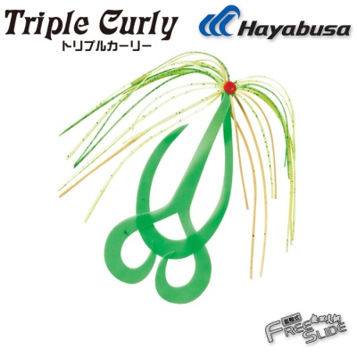 Hayabusa Free Slide TRIPLE Curly Rubber w Hooks SE155 #6