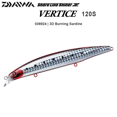 Daiwa Shoreline Shiner Z Vertice 120S | 036924 | 3D Burning Sardine