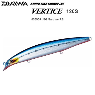 Daiwa Shoreline Shiner Z Vertice 120S | 036955 | SG Sardine RB