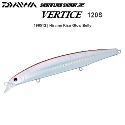 Daiwa Shoreline Shiner Z Vertice 120S | 196512 | Hirame Kisu Glow Belly