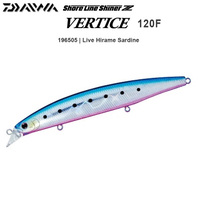 Daiwa Shoreline Shiner Z Vertice 120F | 196505 | Live Hirame Sardine