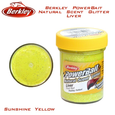 Berkley PowerBait Natural Scent Glitter Liver Sunshine Yellow