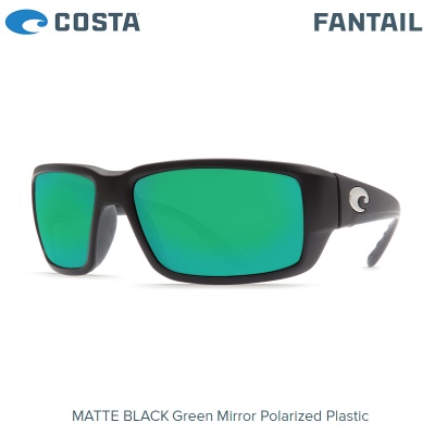 Costa Fantail | Matte Black | Green Mirror 580P | Sunglasses 