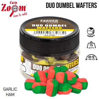 Плуващи топчета Carp Zoom Duo Dumbel Wafters Garlic-Ham CZ4747