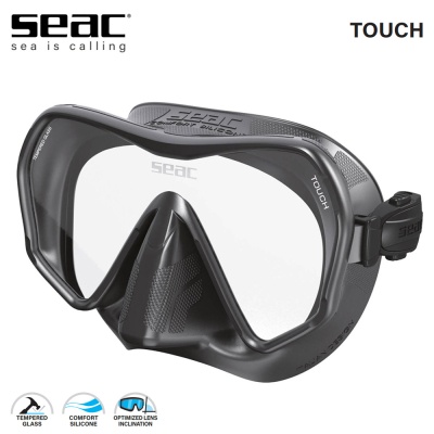 Черна силиконова маска без рамка Seac Touch