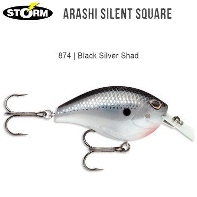 Кранкбейт Storm Arashi Silent Square 5.5cm | ASQS03 | 874 Black Silver Shad