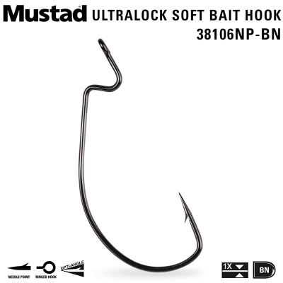 Mustad Ultralock Soft Bait Hook 38106NP-BN