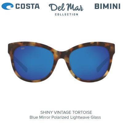 Costa Bimini Sunglasses | Shiny Vintage Tortoise | Blue Mirror 580G | BIM 241 OBMGLP