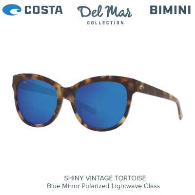 Коста Бимини | Блестящая винтажная черепаха | Голубое зеркало 580G | Очки