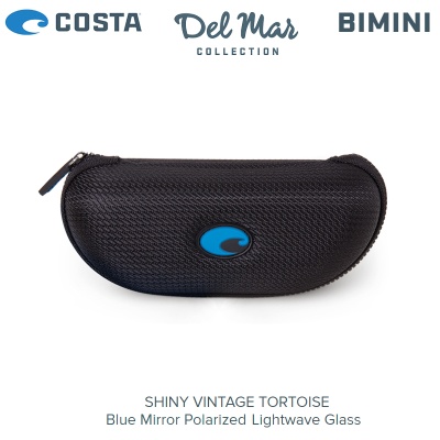 Costa Bimini Sunglasses | Shiny Vintage Tortoise | Blue Mirror 580G | BIM 241 OBMGLP | Hard Case