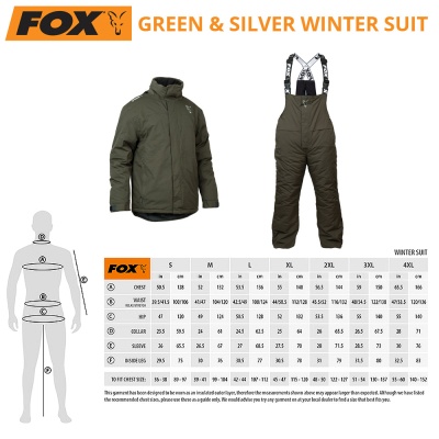 Fox Winter Suit | Size Chart