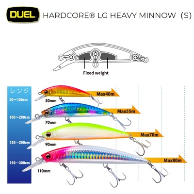 Дуэль Хардкор LG Heavy Minnow 50S F1200 | Кастинговый воблер