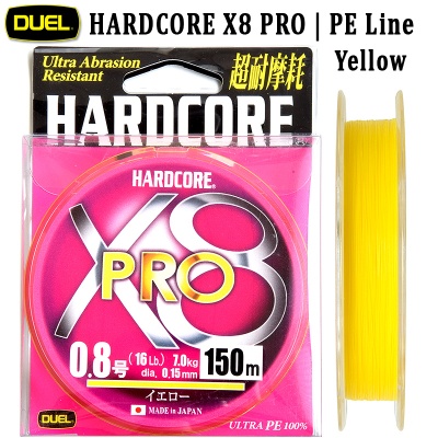 Duel Hardcore X8 PRO Yellow 150m PE#0.8