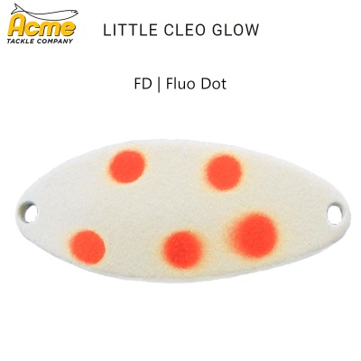 Acme Little Cleo Glow Spinning Spoon | Color GLFD | Glow Fluo Dot