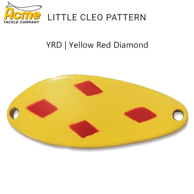 Acme Little Cleo Pattern Spinning Spoon | Color YRD | Yellow Red Diamond