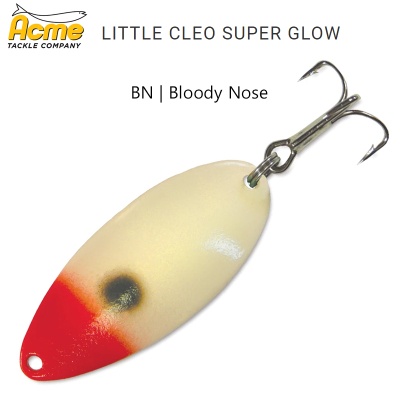 Acme Little Cleo Super Glow Spinning Spoon | Color BN | Bloody Nose