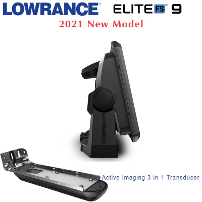 Lowrance Elite-9 FS with Active Imaging 3-in-1 Transducer | Side View