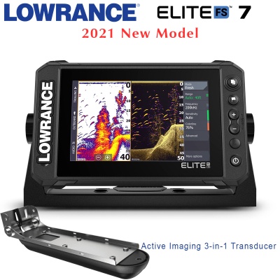 Сонар Lowrance Elite-7 FS със сонда Active Imaging 3-in-1 | Екран Fish Reveal