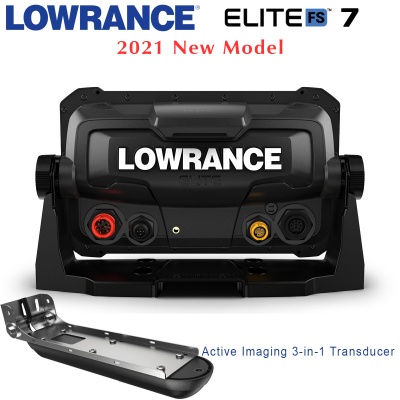 Lowrance Elite-7 FS with Active Imaging 3-in-1 Transducer | Rear View