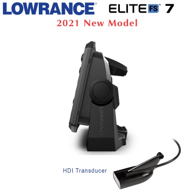 Lowrance Elite-7 FS with HDI Transducer | Side View