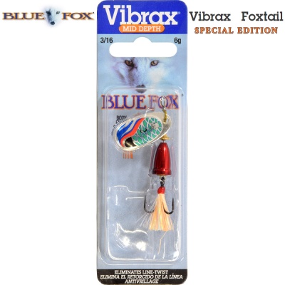 Blue Fox Vibrax Foxtail | Special Edition Custom | Red