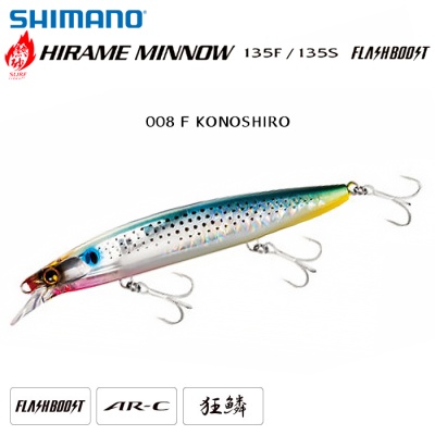 Shimano Hirame Minnow 135F Flash Boost | 008 F KONOSHIRO