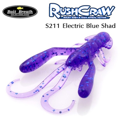 Силиконова примамка Bait Breath RushCraw SW S211 Electric Blue Shad