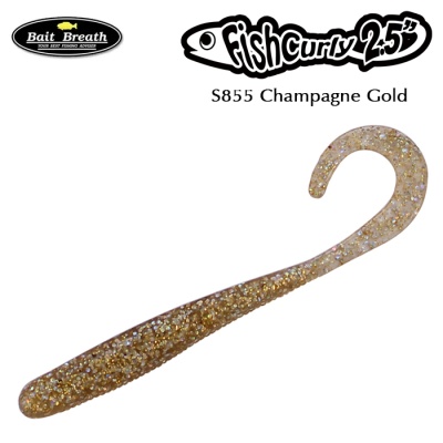 Силиконова примамка Bait Breath Fish Curly S855 Champagne Gold