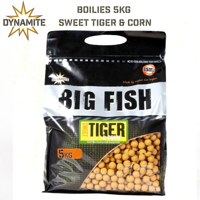 Dynamite Baits Big Fish Sweet Tiger & Corn Boilies 5kg | Белковые шарики