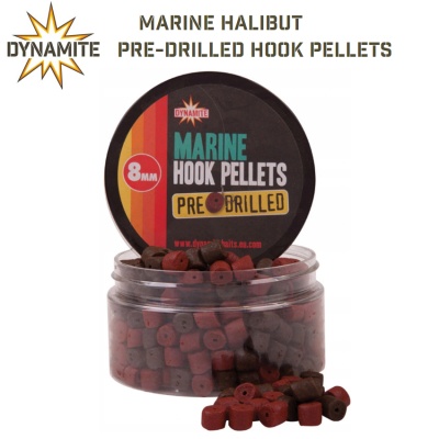 Пробити пелети за косъм Dynamite Baits Marine Halibut Pre-Drilled Hook Pellets | DY962