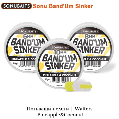 Pineapple & Coconut 6mm | SonuBaits Band'Um Sinker | Wafters
