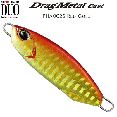 Duo Drag Metal Cast Jig | PHA0026 Red Gold