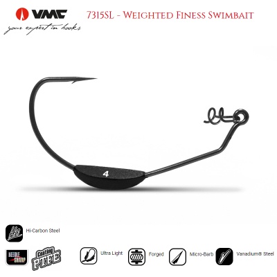 VMC 7315 SL | Weighted Finess Swimbait | Perfect presentation of your soft plastics