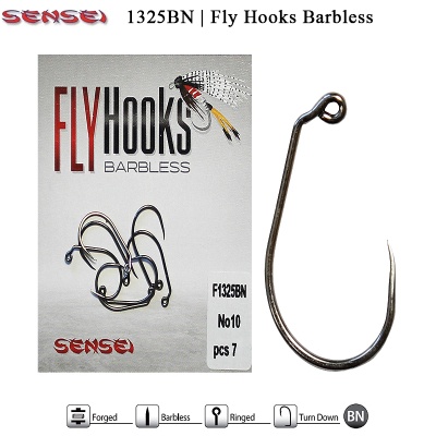 Sensei F1325BN | Fly Hook Barbless | Nymphs flies | AkvaSport.com
