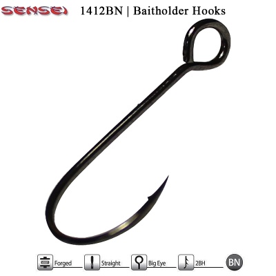 Sensei F1412BN| Hooks with 2 additional barbs on the shank | to hold the bait | AkvaSport.com