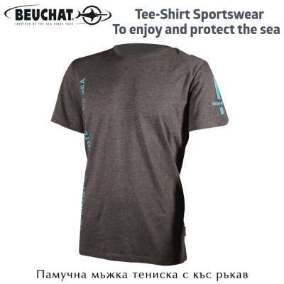 Памучна мъжка тениска с къс ръкав Beuchat Tee-Shirt Sportswear | T-Shirt To enjoy and protect the sea