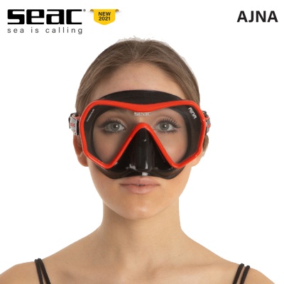 Безрамкова маска за гмуркане Seac Sub Ajna Red | Ново 2021 | Червена рамка