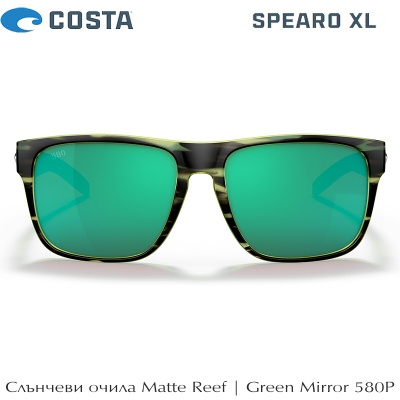 Sunglasses | Costa Spearo XL | Matte Reef  Green Mirror 580P | AkvaSport.com