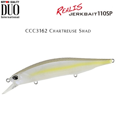 DUO Realis Jerkbait 110SP | CCC3162 Chartreuse Shad