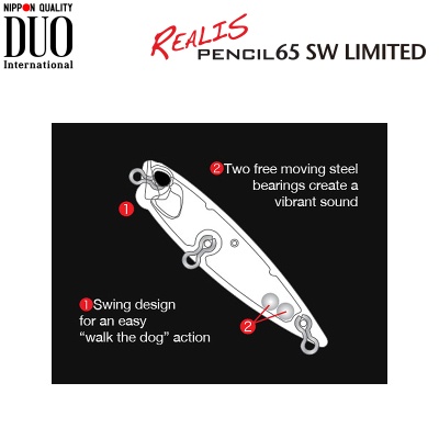 Повърхностен пенсил воблер DUO Realis Pencil 65 SW Limited | Структура