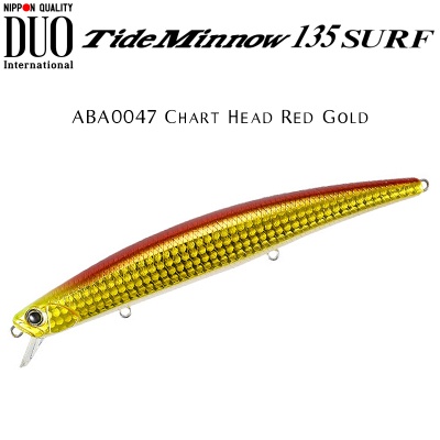 DUO Tide Minnow 135 SURF | ABA0047 Chart Head Red Gold
