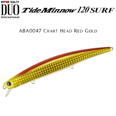DUO Tide Minnow 120 SURF | ABA0047 Chart Head Red Gold