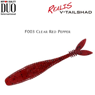 DUO Realis V-Tail Shad | F003 Clear Red Pepper