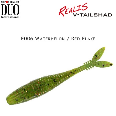 DUO Realis V-Tail Shad | F006 Watermelon / Red Flake